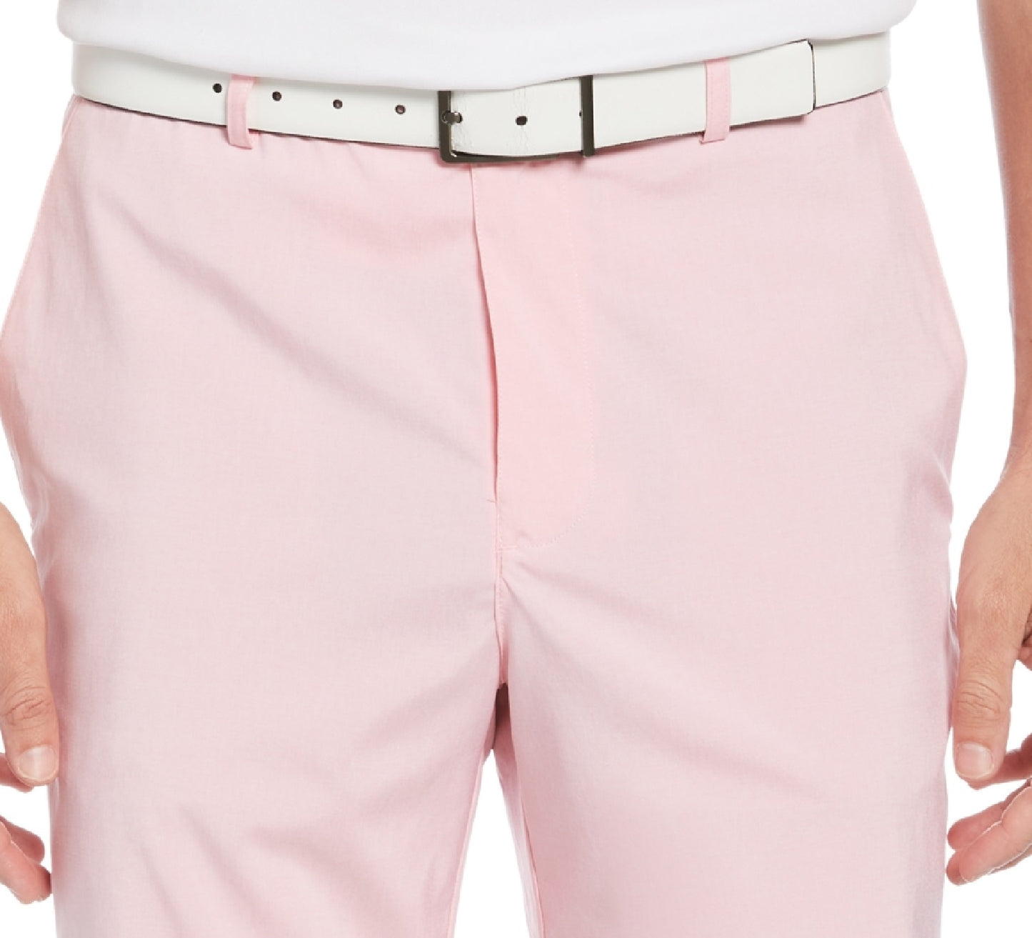 Shorts de golfe masculino mesclado com frente lisa PGA Tour rosa tamanho 38