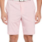 Shorts de golfe masculino mesclado com frente lisa PGA Tour rosa tamanho 38