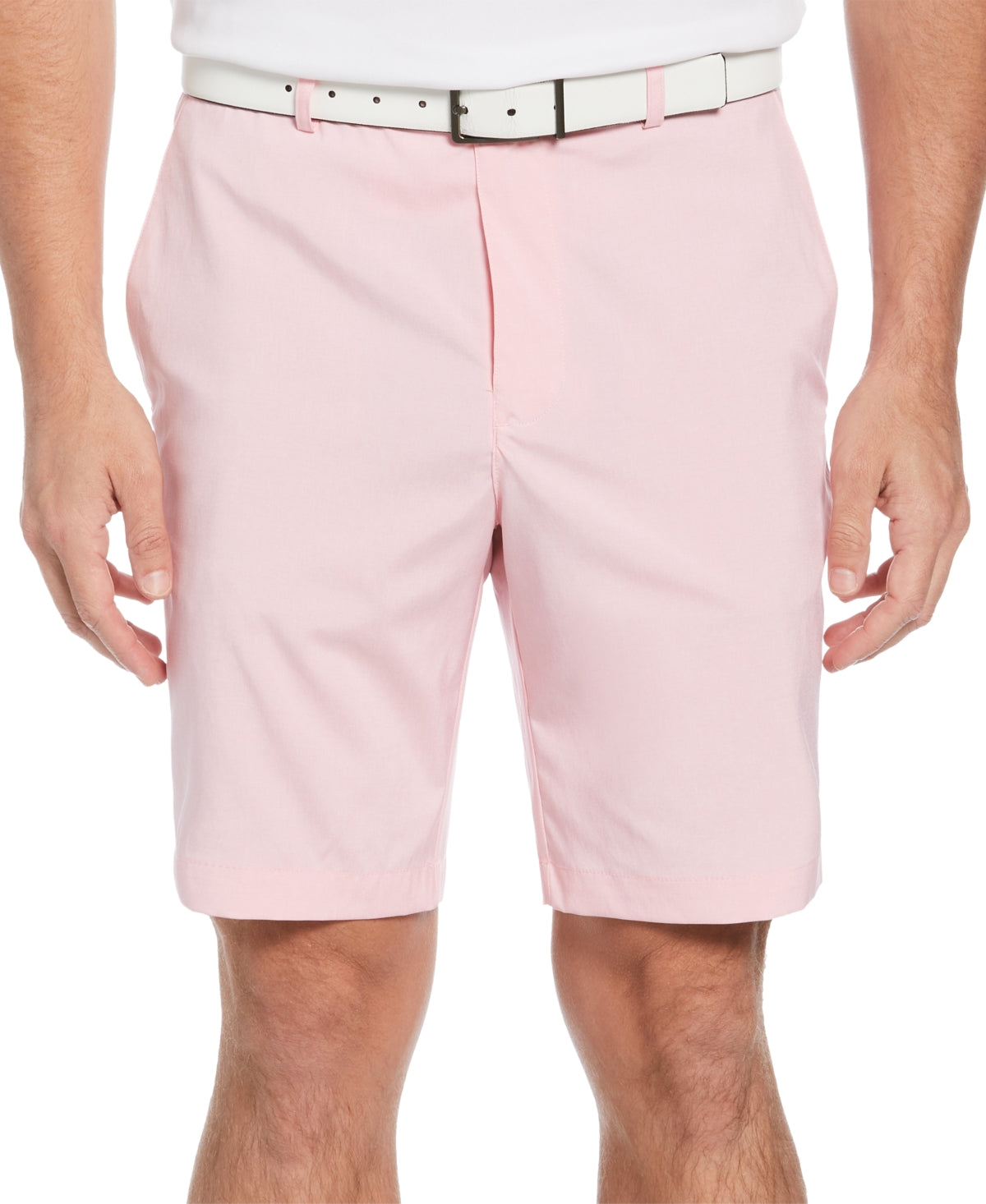 Shorts de golfe masculino mesclado com frente lisa PGA Tour rosa tamanho 38