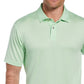 Camisa polo de golfe com textura de tinta espacial masculina PGA Tour, verde, tamanho médio