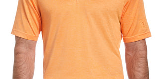 Camisa polo de golfe com textura de tinta espacial masculina PGA Tour, laranja, tamanho grande