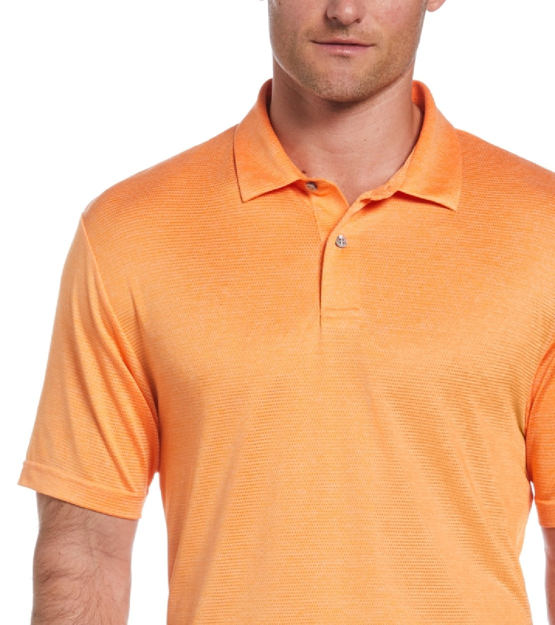 Camisa polo de golfe com textura de tinta espacial masculina PGA Tour laranja tamanho extragrande