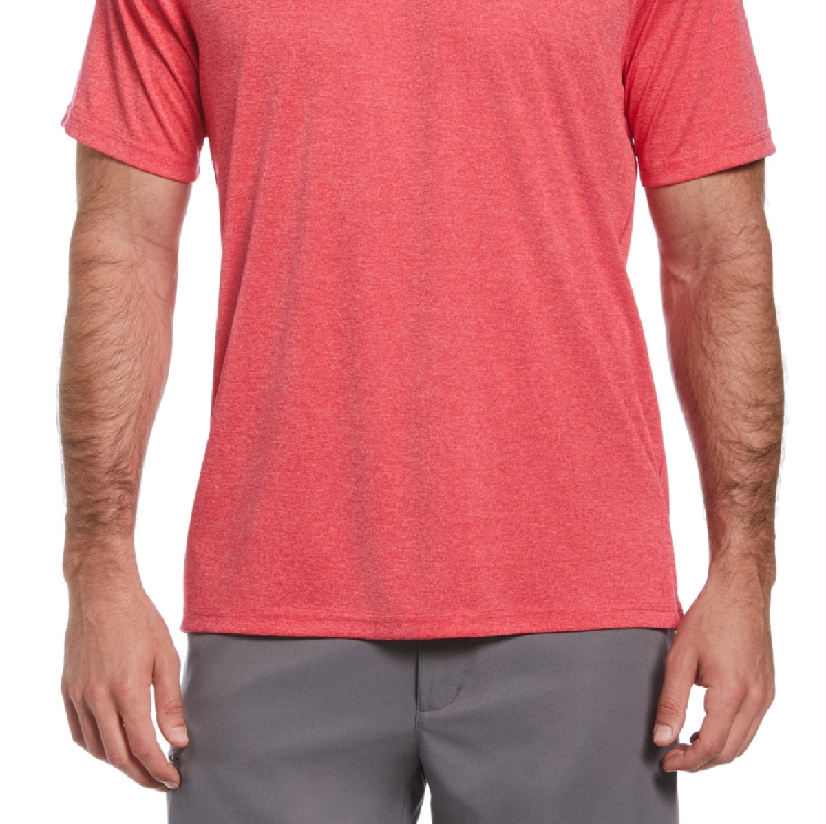 Camiseta de golfe masculina PGA Tour Performance rosa tamanho médio