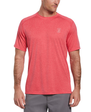 Camiseta de golfe masculina PGA Tour Performance rosa tamanho extragrande