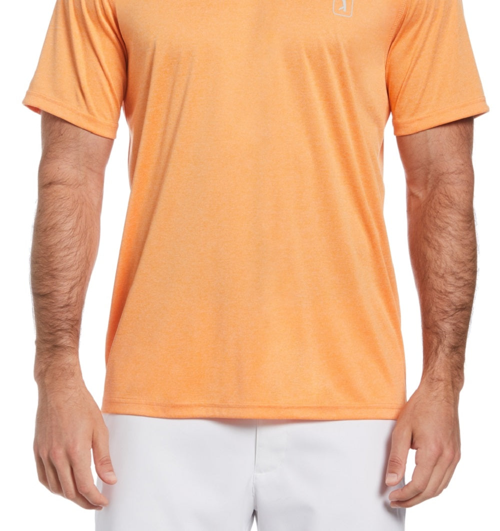 Camiseta de golfe masculina PGA Tour Performance laranja tamanho médio