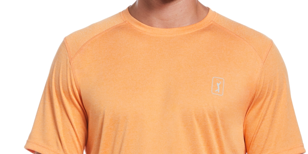 Camiseta de golfe masculina PGA Tour Performance laranja tamanho grande