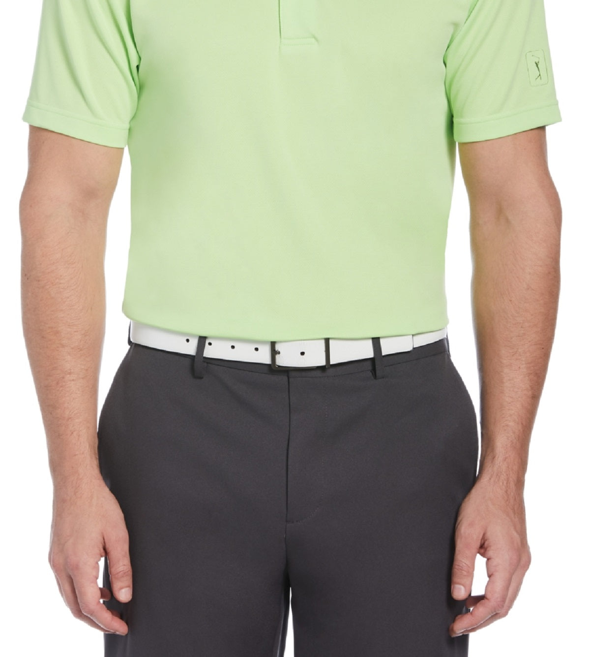 Polo de golfe Airflux masculino PGA Tour verde tamanho médio