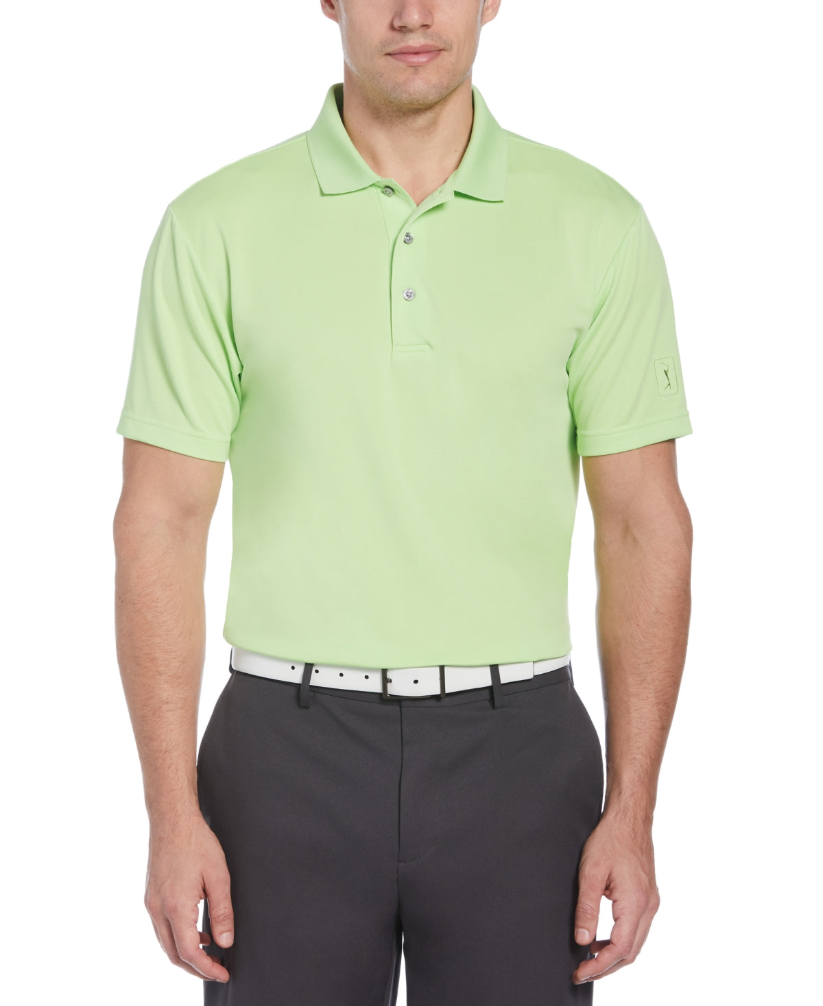 Polo de golfe Airflux masculino PGA Tour verde tamanho médio