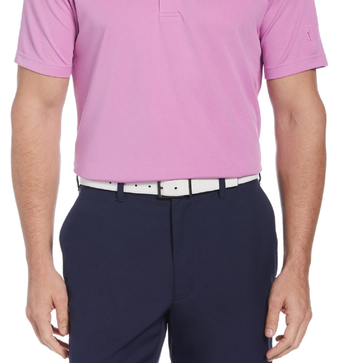 Polo de golfe Airflux masculino PGA Tour roxo tamanho médio