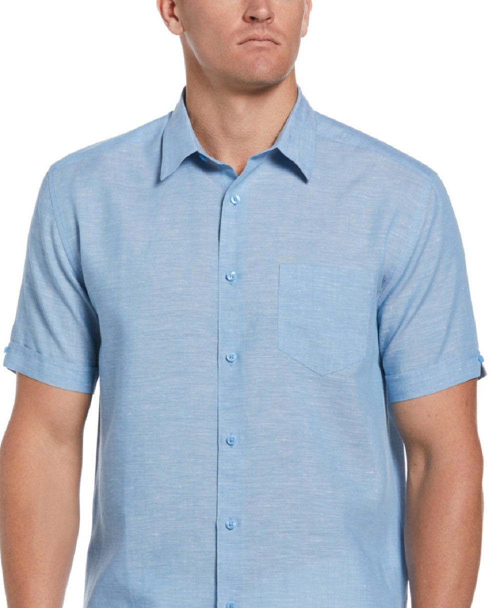 Camisa de viagem Tanner masculina Cubavera azul tamanho XX-G