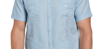 Cubavera Men's Guayabera Shirt Blue Size XX-Large