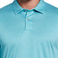Camisa polo de golfe com textura de tinta espacial masculina PGA Tour, azul, tamanho médio
