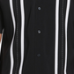 Camisa masculina de manga curta com painel contrastante Cubavera, preta, tamanho X-G