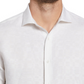 Camisa masculina Cubavera de linho trançado com botões, branca, tamanho XX-G