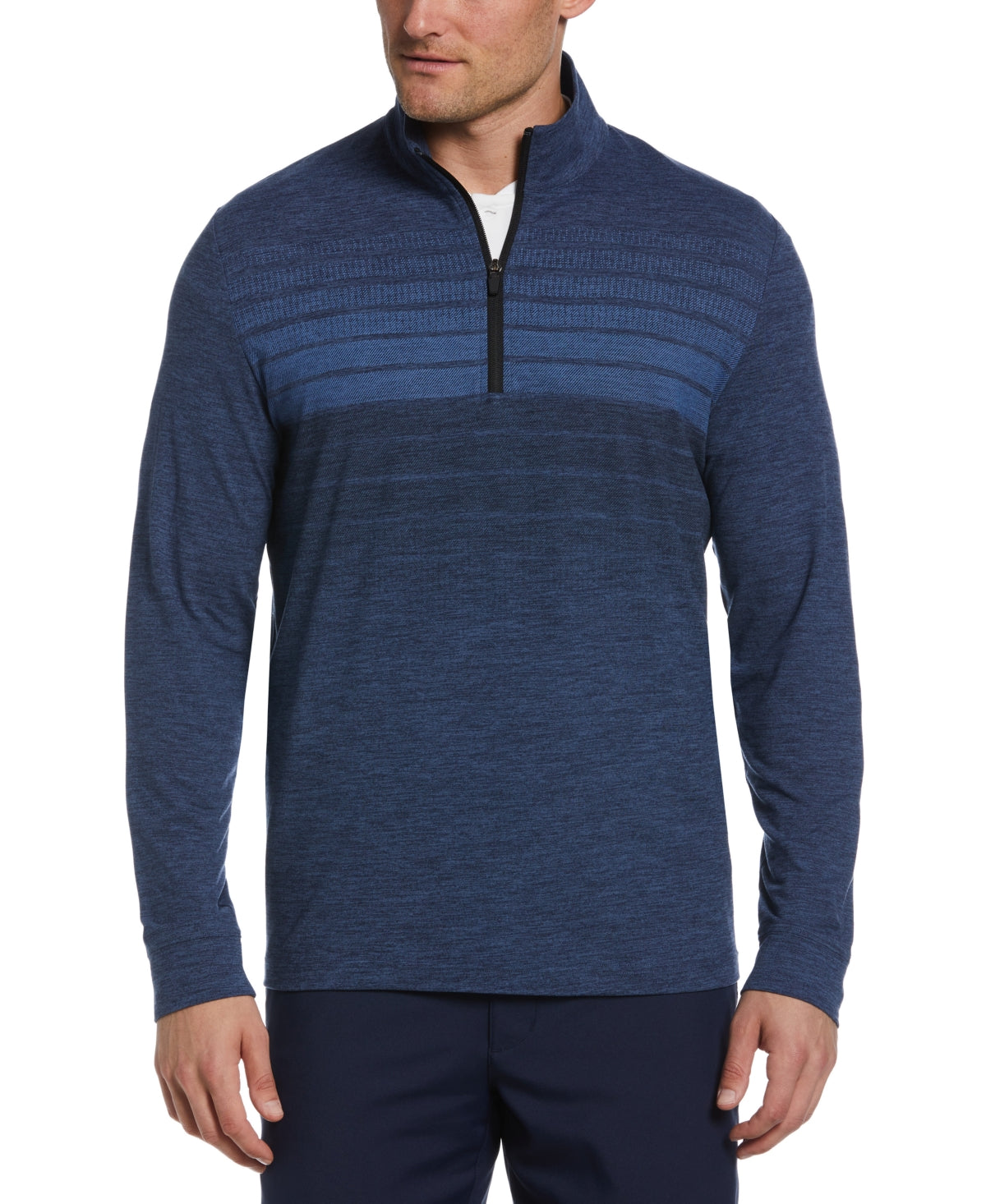 Suéter de golfe leve com zíper 1/4 repelente de água masculino PGA Tour, azul, tamanho extragrande