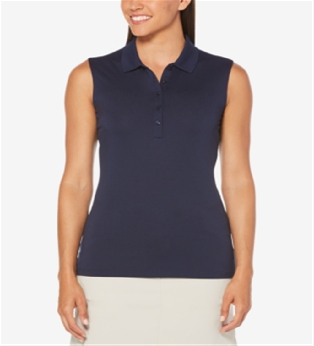 Camisa polo de golfe sem mangas feminina Callaway, azul, tamanho extragrande