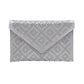 Bolsa Envelope La Regale Feminina Alina Diamond Crystal Cinza Tamanho Regular