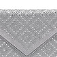 Bolsa Envelope La Regale Feminina Alina Diamond Crystal Cinza Tamanho Regular