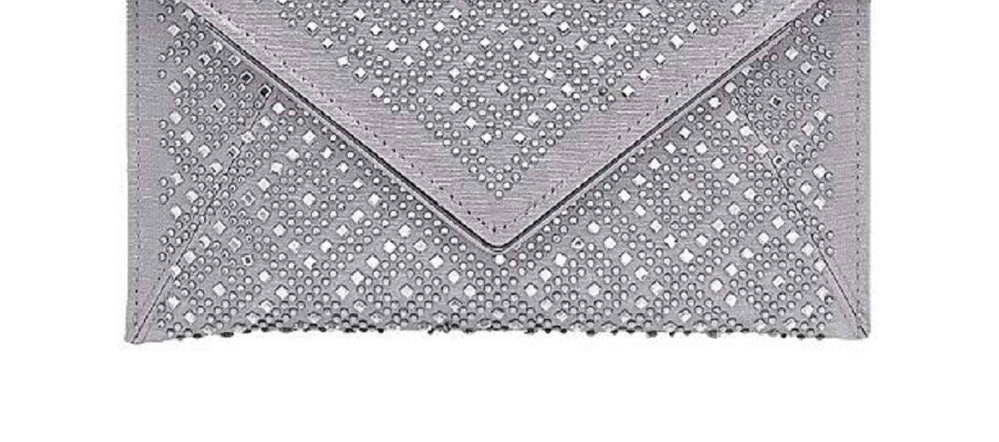 Bolsa Envelope La Regale Feminina Alina Diamond Crystal Cinza Tamanho Regular