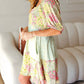 Haptics - Happy Trails Sage Floral Color Block Square Neck Dress
