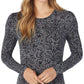 Camisa feminina Cuddl Duds Softwear Stretch de manga comprida, preta, tamanho M