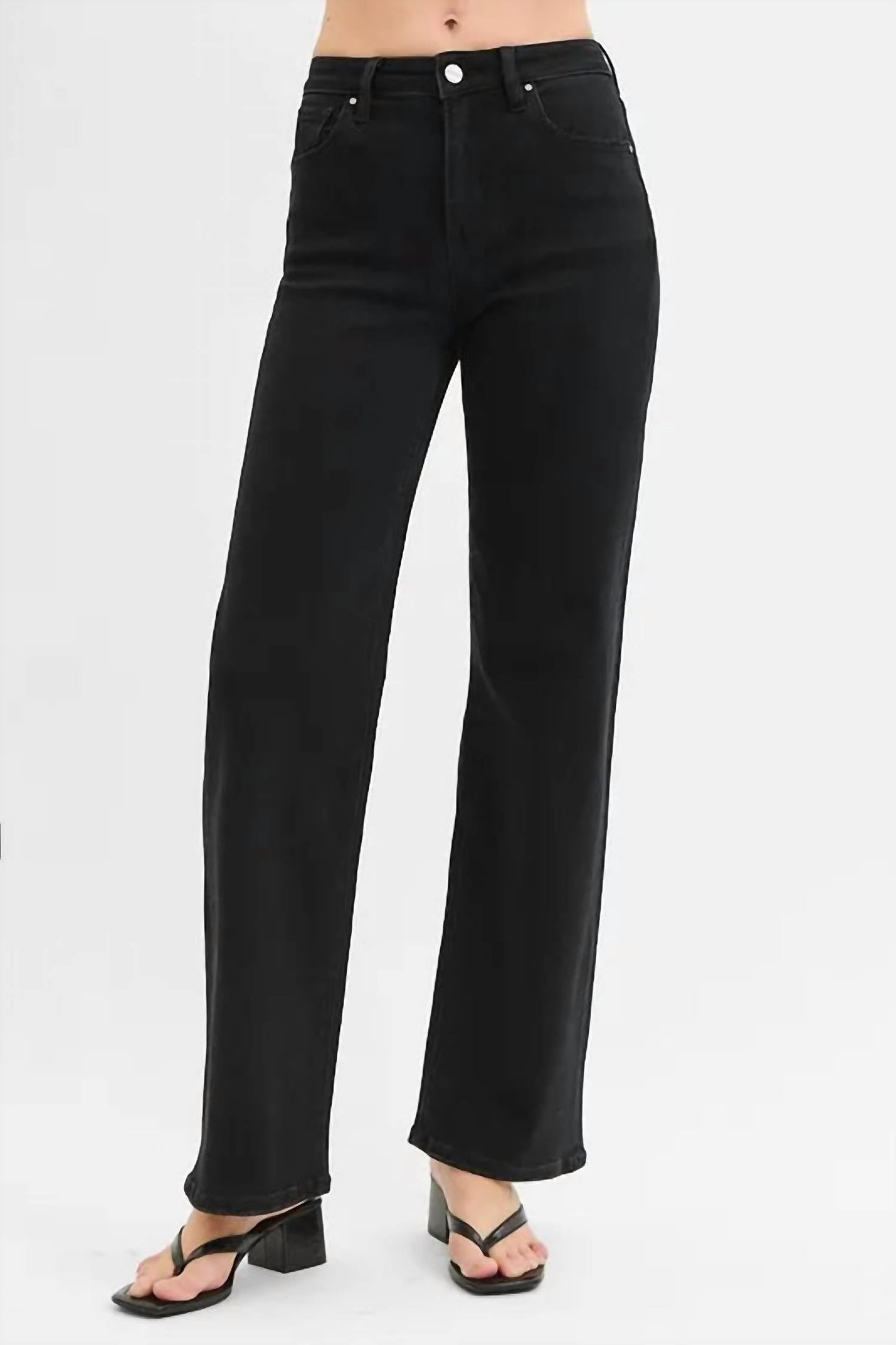 Trendsi - Women's Risen Full Size High Rise Wide Leg Jeans Plus Size