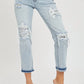 Risen - Midrise Sequin Patch Tapered Jeans