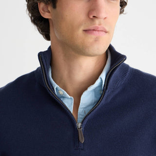 J.Crew - Suéter de algodão com zíper e meio zíper