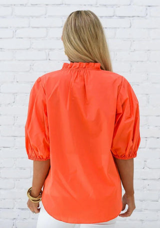 Caryn Lawn - Blusa Anna com decote em V