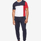 Camiseta Tommy Hilfiger Masculina Modern Essentials Colorblocked Algodão Azul Tamanho XX-G
