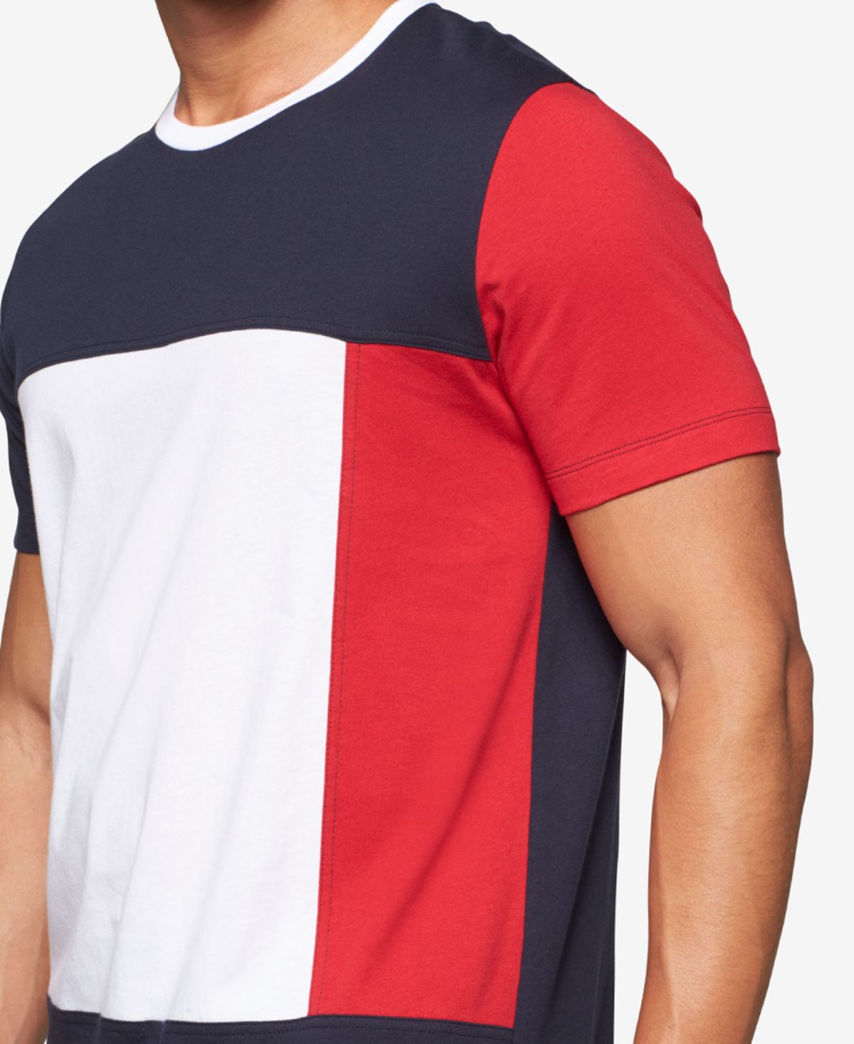Camiseta Tommy Hilfiger Masculina Modern Essentials Colorblocked Algodão Azul Tamanho XX-G