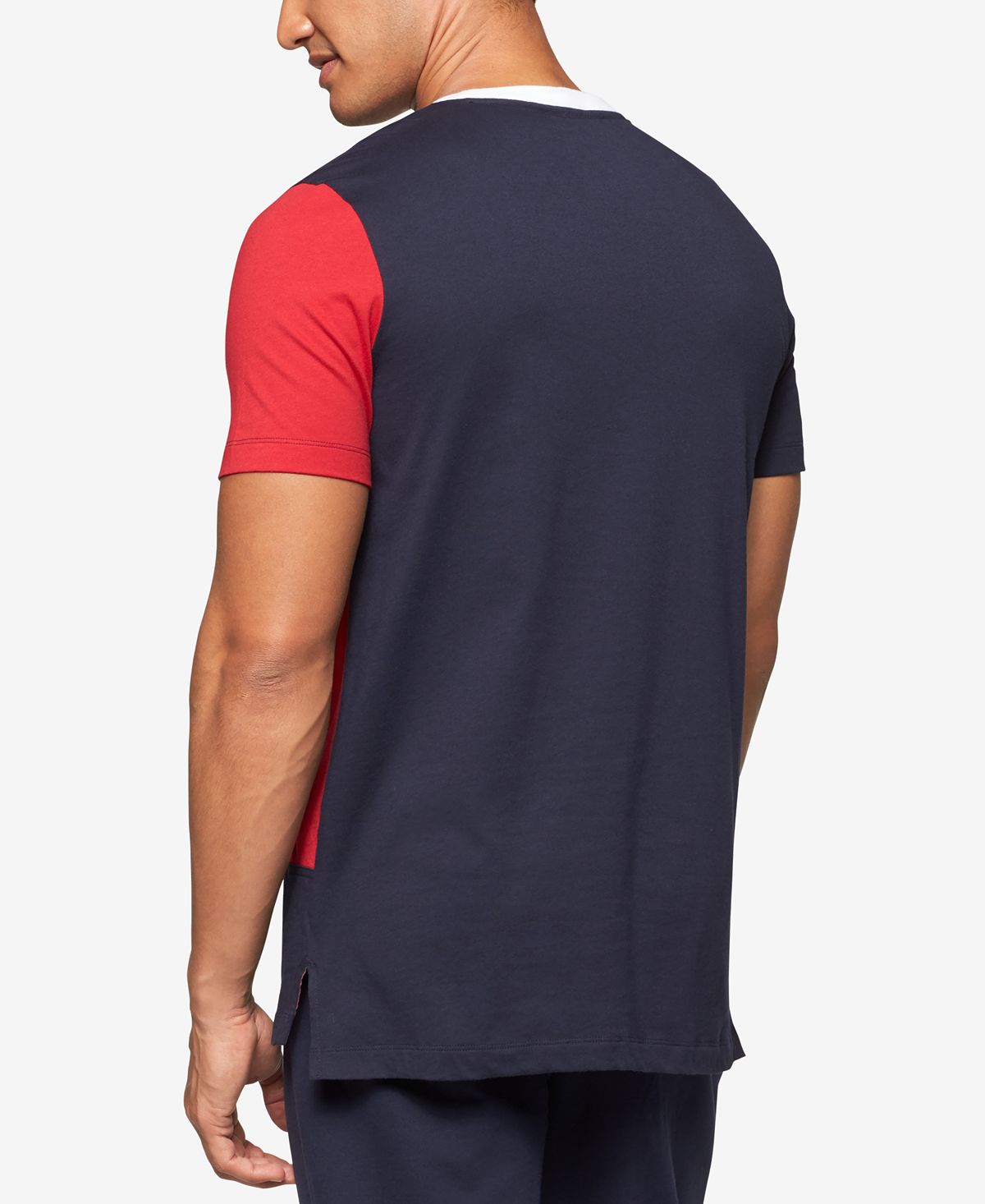 Camiseta Tommy Hilfiger Masculina Modern Essentials Colorblocked Algodão Azul Tamanho XX-G