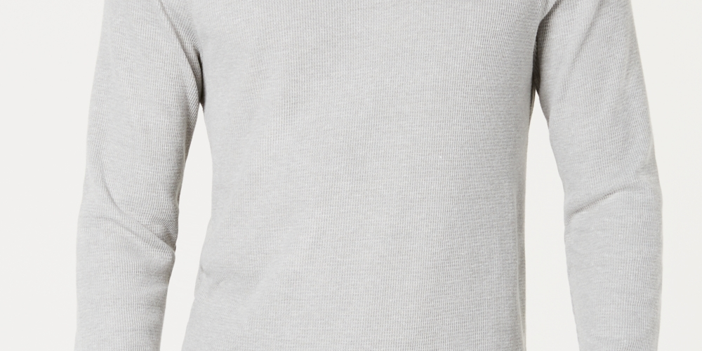 Camisa térmica masculina Tommy Hilfiger manga comprida cinza tamanho grande