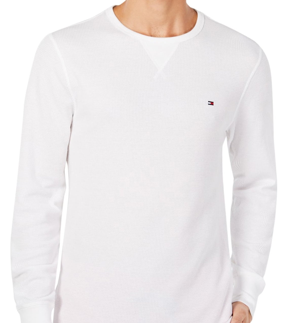 Camisa térmica masculina Tommy Hilfiger manga comprida branca tamanho grande