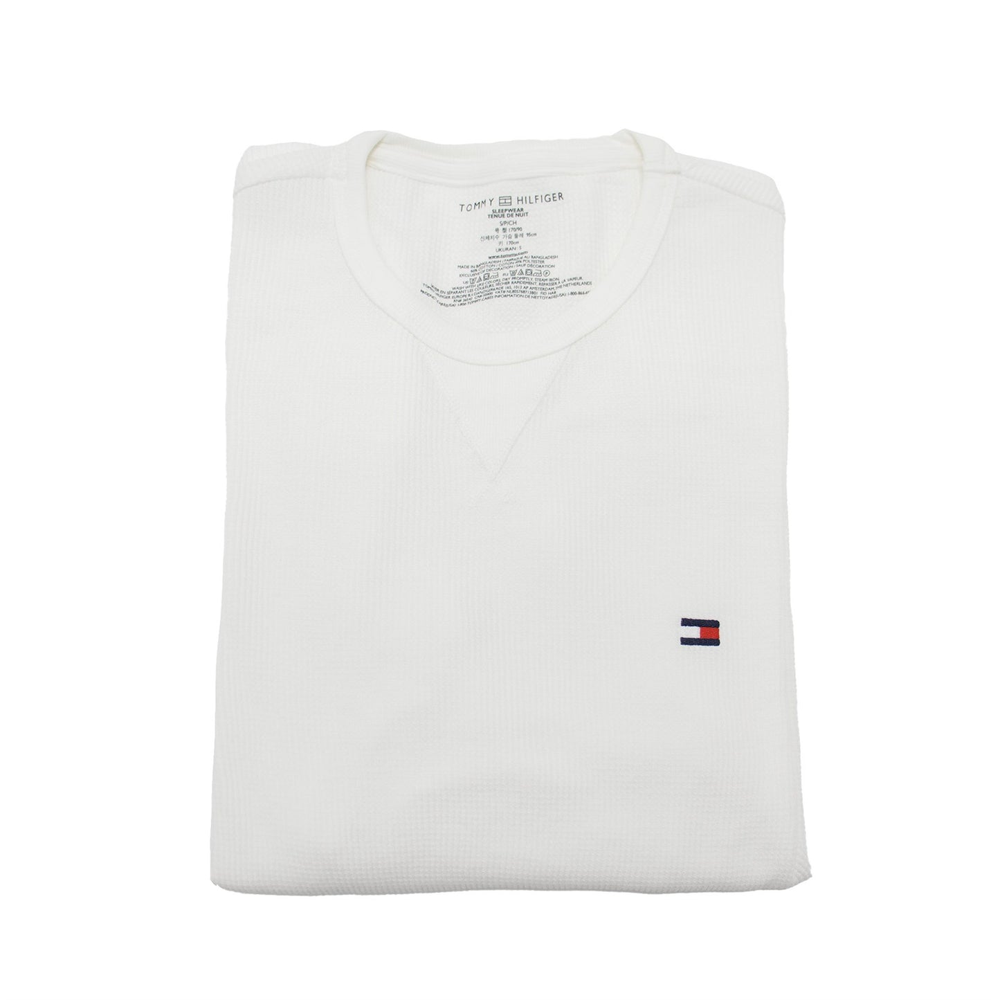 Camisa térmica masculina Tommy Hilfiger manga comprida branca tamanho grande