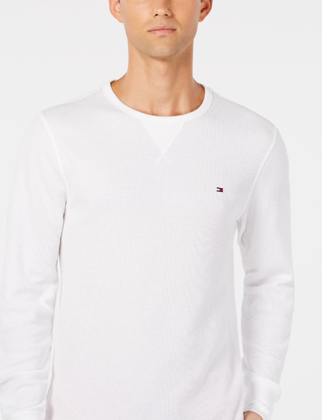 Camisa térmica masculina Tommy Hilfiger manga comprida branca tamanho X-G