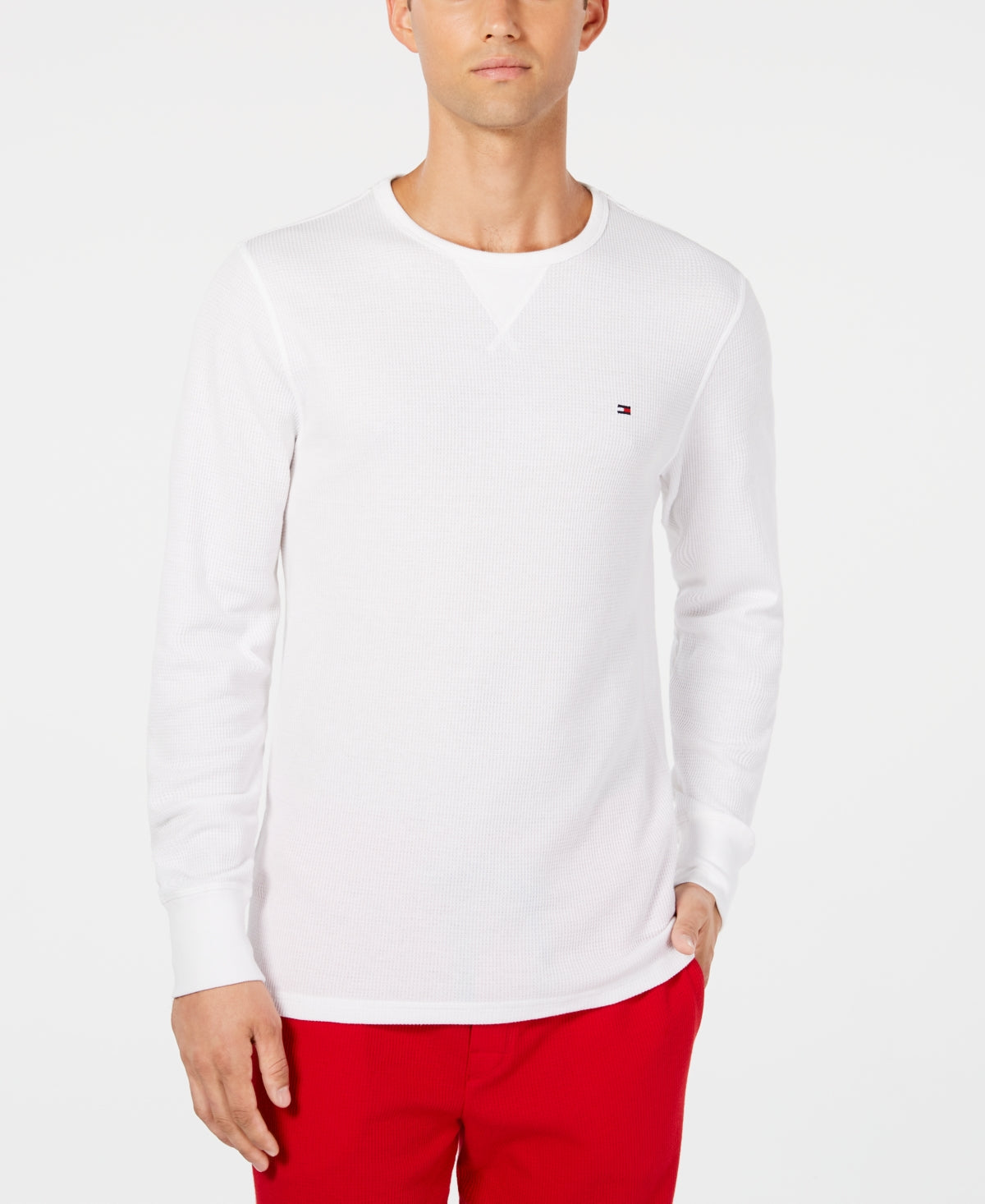 Camisa térmica masculina Tommy Hilfiger manga comprida branca tamanho X-G