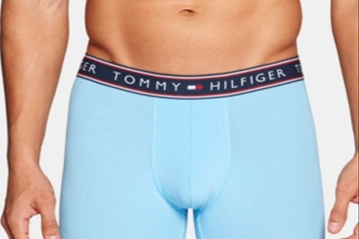 Cuecas boxer masculinas Tommy Hilfiger de algodão elástico, pacote com 3, tamanho XX-G, azul