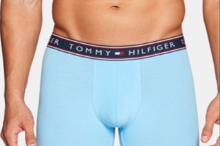 Cuecas boxer masculinas Tommy Hilfiger de algodão elástico, pacote com 3, tamanho XX-G, azul