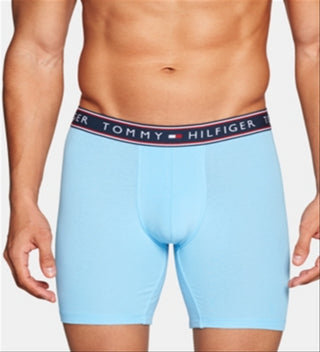 Cuecas boxer masculinas Tommy Hilfiger de algodão elástico, pacote com 3, tamanho XX-G, azul
