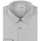 Camisa social masculina Calvin Klein Slim Fit com gola canelada e sem ferro, cinza, tamanho 16x32x33