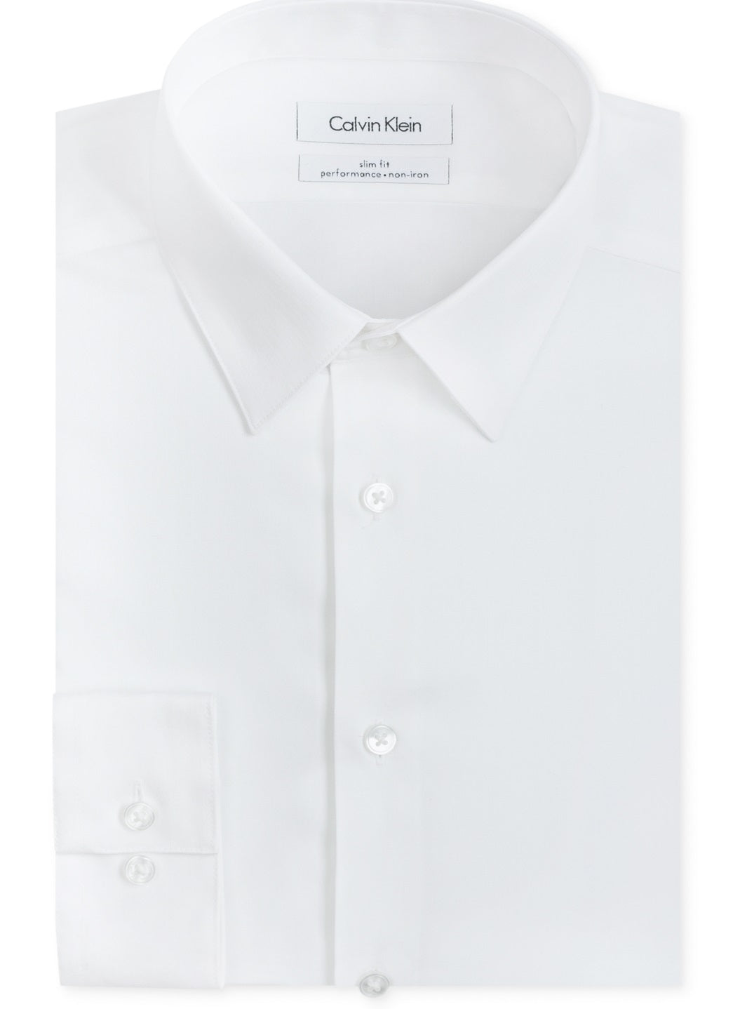 Camisa social Calvin Klein masculina slim fit, sem passar roupa, gola espinha de peixe, tamanho 17,5 x 32 x 33