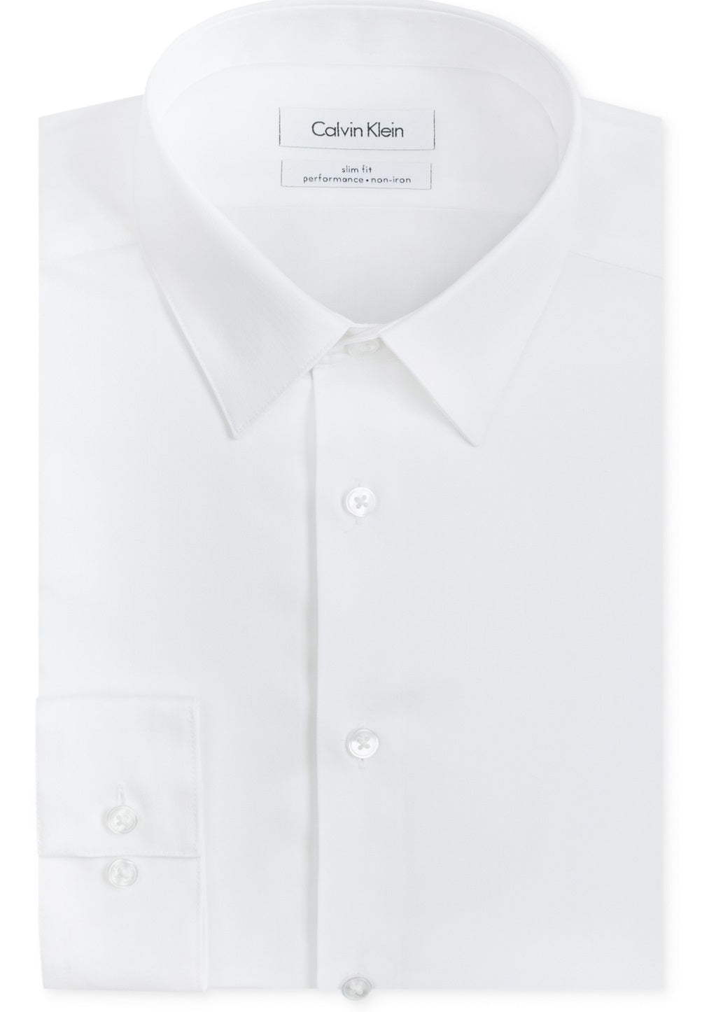 Camisa social Calvin Klein masculina slim fit, sem passar roupa, gola espinha de peixe, tamanho 16,5 x 34 x 35