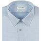 Camisa social masculina Calvin Klein Slim Fit com gola sem ferro e ponta, azul, tamanho 18x34x35