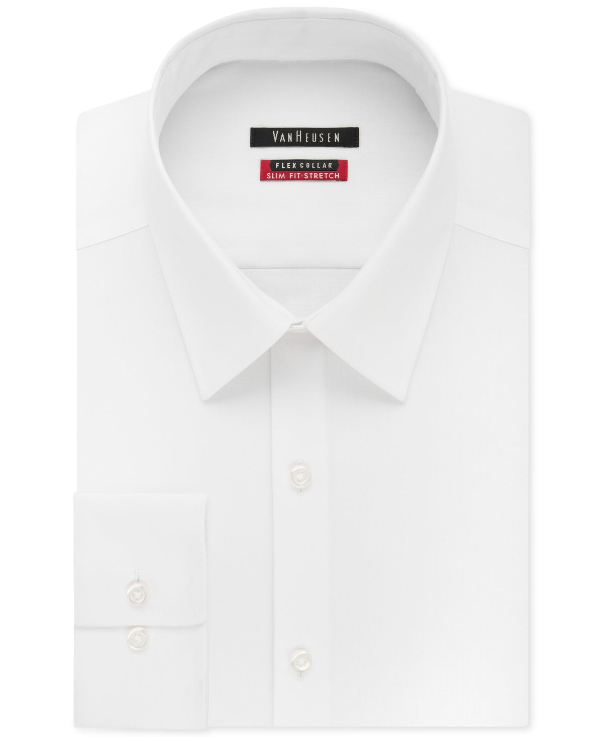 Camisa social masculina Van Heusen Slim Fit com gola flexível elástica e lisa, tamanho branco 16x34x35