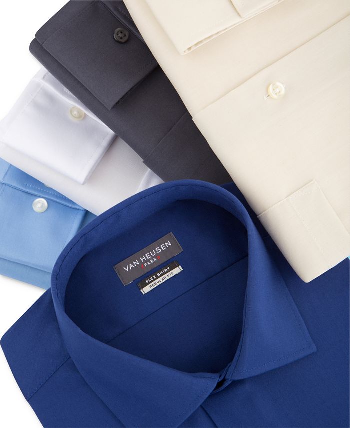 Camisa social masculina Van Heusen Classic Fit, sem vincos, com gola flexível elástica, lisa, preta, tamanho 18x34x35