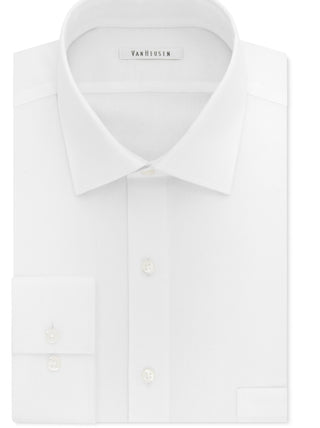 Camisa social masculina Van Heusen Classic Fit, sem vincos, com gola flexível elástica, tamanho 34X35, branca