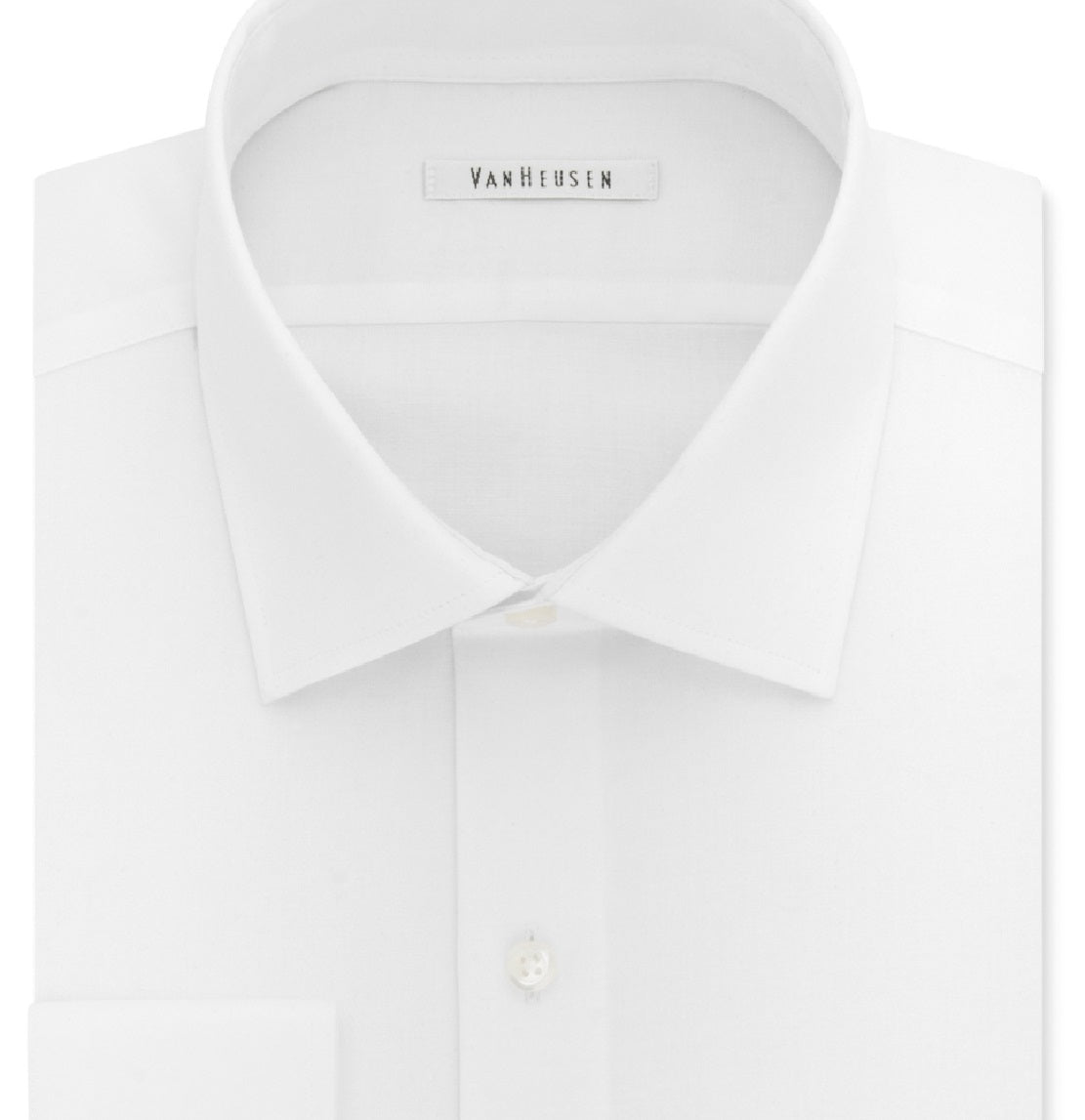 Camisa social masculina Van Heusen Classic Fit, sem vincos, com gola flexível elástica, tamanho 34X35, branca