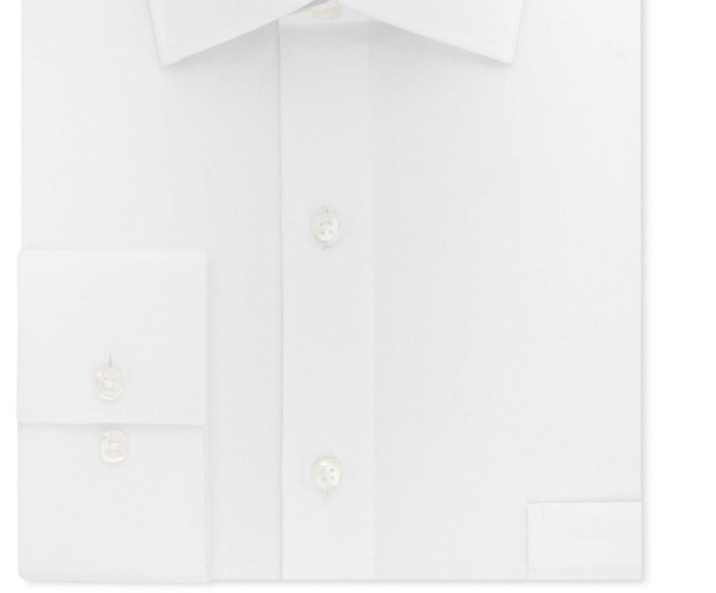 Camisa social masculina Van Heusen Classic Fit, sem vincos, com gola flexível elástica, tamanho 34X35, branca