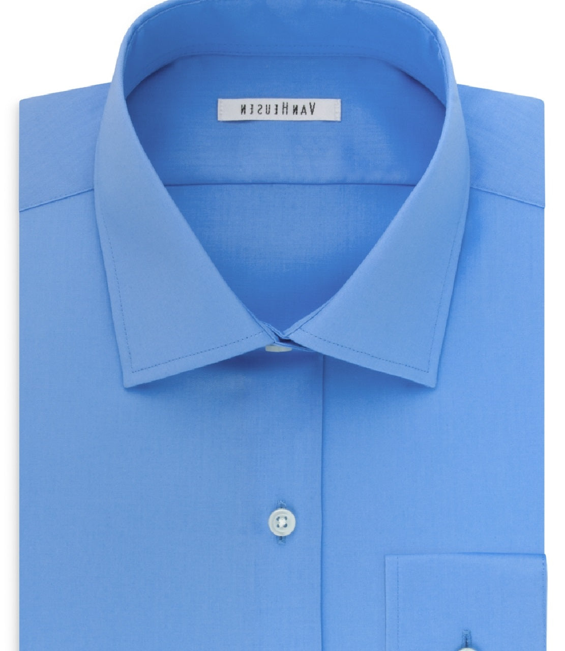 Camisa social masculina Van Heusen Classic Fit, sem vincos, com gola flexível elástica, tamanho azul, 15,5 x 34 x 35